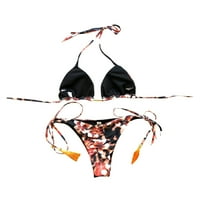 Бански костюм на Aayomet Plus за жени Bandeau Bikini Bikini Push-Up Brazilian Swimsuit