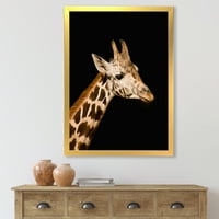 Дизайнарт портрет на жираф на Черно Ив