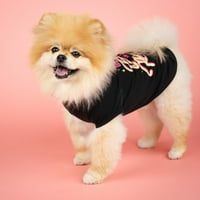 Кученце Партон, Куче дрехи, трудно да бъде диамант домашен любимец тениска, Черен, Голям