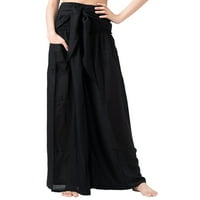 Caicj дамски панталони Женски ежедневни високи талии с конусни дънки за мама подрязани дънкови панталони черни, s