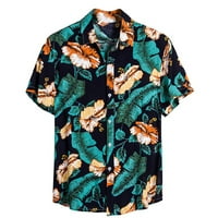 Лятото Реколта ризи отпечатани мъже с къс ръкав Хавайски модел изненадващ яка блузи случайни леки върхове