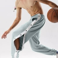 Мъжки панталони баскетбол ежедневно тренировки загряват свободни ежедневни суитчъри за отворен крак с джобове панталони за мъже