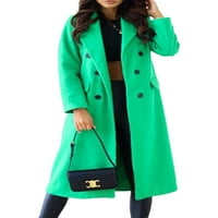 Rejlun дамски палто яке с дълъг ръкав v бутон за изтичане на шия надолу по палта с прасец на външно зелено xl xl