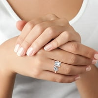 Kylie - Toi et Moi Pear & Emerald Moissanite - Лабораторен диамантен годежен пръстен