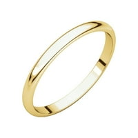 18K жълто златна светлина половин кръгъл лента пръстен - 1. Грама - размер 7