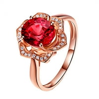 Звездни Пръстени дами мода червена роза циркон пръстен Свети Валентин пръстен подарък предложение пръстен мулти пръстени комплект за жени