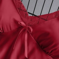 Yubatuo бельо за жени V-образно деколте копринени дантела секси петна камизоле пижама котки за къси панталони от пижами