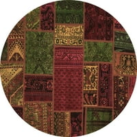 Ahgly Company Indoor Round Oriental Brown Modern Area Rugs, 4 'Round