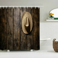 Реколта стил див запад каубой отпечатани душ завеса за баня 3г ретро дървени декор водоустойчив плат баня Завеси