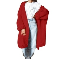 Pyju Fall Fashion Cardigans for Women Clearance, ежедневни дълги ръкави Slouchy Cardigan пуловери от твърд цвят, огромен кабел плета