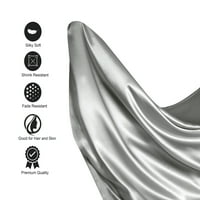 Луксозни сатенени чаршафи комплект кралица размер светло сиво, 4-парче спално бельо с дълбоки джобове-Меки и гладки сатенени чаршафи за ултра комфорт и елегантност