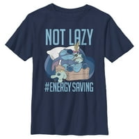 Момче Lilo & Stitch не е мързеливо, спестявайки енергиен графичен тройник синьо малък