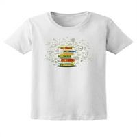 Готини книги, реколта, тениска с тениски с рисунки-изображения от Shutterstock, женски хх-големи