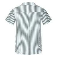 Лятна риза за мъже Мъжки раирана риза Хавай тънък прилепнал късо ръкав риза плажна празнична риза топ риза блуза къси панталони върхове за мъж за човек