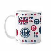 Union Jack I Love UK във формата на сърце селска чаша керамика Cerac Coffee Porcelain Cup Максимални съдове