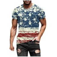 Мъжки ризи Небрежно кръгла шия популярен 3D цифров флаг печат пуловер Фитнес спортни къси панталони ръкави тениска блуза улично облекло Sky Blue S, M, L, XL, XXL, XXXL