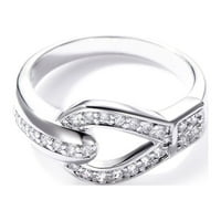 Heiheiup Silver Promise пръстени деликатен дизайн възел Комплект Diamond Fashion Ring Light High Ground Ring Wave Rings for Women