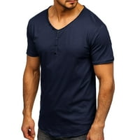 Детска памучна тениска за мъже Мъжка тениска с къс ръкав Мека памучна тениска Мъжки юргани мека тениска Тъмно синьо, М