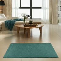 Обзаведете моето място Модерен плюшен Плътен цвят килим-Тийл, 2' 14', домашен любимец и деца приятелски килим. Произведено в САЩ, бегач, област килими чудесно за деца, ?