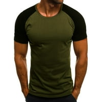Zodggu намалени спортни тениски за мъже Камуфлаж щампа лятна модна блуза екипаж Врат тенденции на върхове Raglan с къс ръкав тънък фитнес ежедневен мъжки свободно време зелено 8