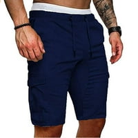 Binwwede Mens Небрежни товарни шорти панталони еластични направо работна джобна дантела нагоре къси ежедневни панталони спортни плюс размер