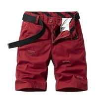 Мъжки шорти на Caveitl атлетични, мъжки режисьорски знаци работи къси панталони в средата на многостранните панталони с пет части Небрежни шорти панталони червено