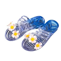 Домашни чехли за жени лято два цветни четири листа цвете полупрозрачни меки подметки римски сандали в стил римски стил