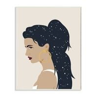 Ступел Индъстрис звезди в косата блясък женски Портрет съзвездия дърво стена изкуство, 19, дизайн от Ани Уорън