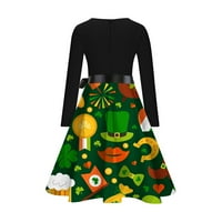 Homadles модерна рокля за жени отпечатани сплайс зелен размер l