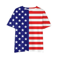 Деца за малко дете тениски унизинг пролет лято мода ежедневно кратък ръкав върхове Американски флаг отпечатан ден на независимостта Тениска Дрехи детски улични дрехи Деца ежедневно облекло