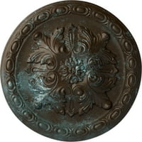 Екена Милуърк 3 4 од 3 8 п Стокпорт таван медальон, Ръчно рисувана бронзова синя патина