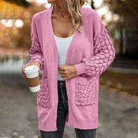 Дамски пуловери Модерни годни яке Кардиган Ваканция V-образни пуловери за тийнейджърки момичета горещо розово xl