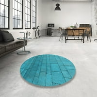 Ahgly Company вътрешен правоъгълник с шарени ярки тюркоазени сини килими, 3 '5'