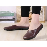 Zodanni Womens Flat Mules с ниска пета за гръб без гръб плоски кожени плъзгачи чехли удобни плъзгачи върху обувки