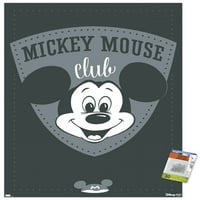 100 -годишнина на Disney - Плакат за стена на Mickey Mouse Club с pushpins, 22.375 34