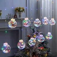 Vikakiooze LED завеси Странни светлини Коледна топка Коледна дърво декорация за домашни новогодишни подаръци
