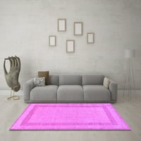 Ahgly Company Indoor Rectangle Solid Purple Modern Area Rugs, 3 '5'