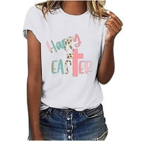 Дамски ежедневни тениска с къс ръкав отпечатани Топ Ден на Свети Патрик Честит Великден