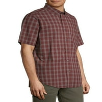 Мъжка и едра Мъжка риза с къс ръкав карирана поплин, до 5хл
