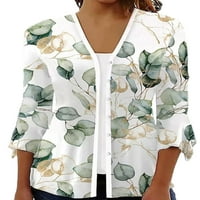 Glonme Ladies Tops Open Front Summer Cardigan V Neck Blous