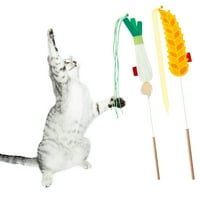 opvise котка тийзър играчка творчески драскотини, хрупкави звънци пшенични уши оформят домашен любимец котешка котешка пръчка за жълто жълто
