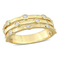 Карат Т. В. създаден диамант 18кт жълто злато позлатени Сребро Стифиращи пръстен