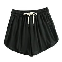 къси панталони за жени спортни модни къси панталони летни панталони плаж къси жени панталони черни + xl