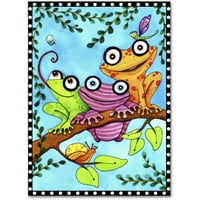 Търговска марка изобразително изкуство жабешки Трио клон платно изкуство от Дженифър Нилсон