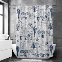 Прост син океан DIY Завеса за баня вана изкуство декор тежък и водоустойчив водоустойчив плат Зима за зимна завеса за душ