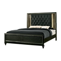 Мебели на Америка брайлов легло, Калифорния Кинг, металик сиво и черно