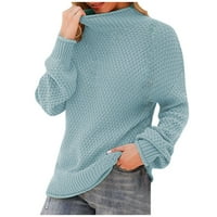 Viikei дамски плюс размер върхове дамски костенурка Разчистване на женския дълъг ръкав върхове мода ежедневна костенурка, солидна отдих пуловер пуловер с дълги ръкави върхове