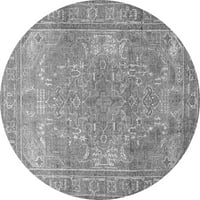 Ahgly Company Indoor Round Персийски сиви традиционни килими, 7 'кръг
