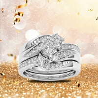 Lulshou Round Diamond Wedding Band Anniversary Accessory Accessory Rings Размер 7
