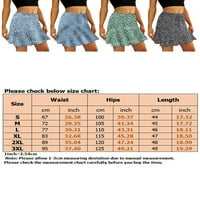 Glonme Ladies Mini поли за развълнуване къса пола с висока талия плаж Бохемски свободен A-Line Black 3XL